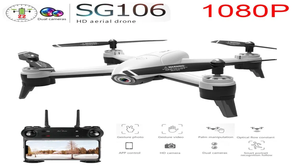 SG106 WiFi FPV RC Drone Camera Optical Flow 1080p HD Dual Camera Aerial Video RC Quadcopter Aircraft Quadrocopter Toys Kids7466795