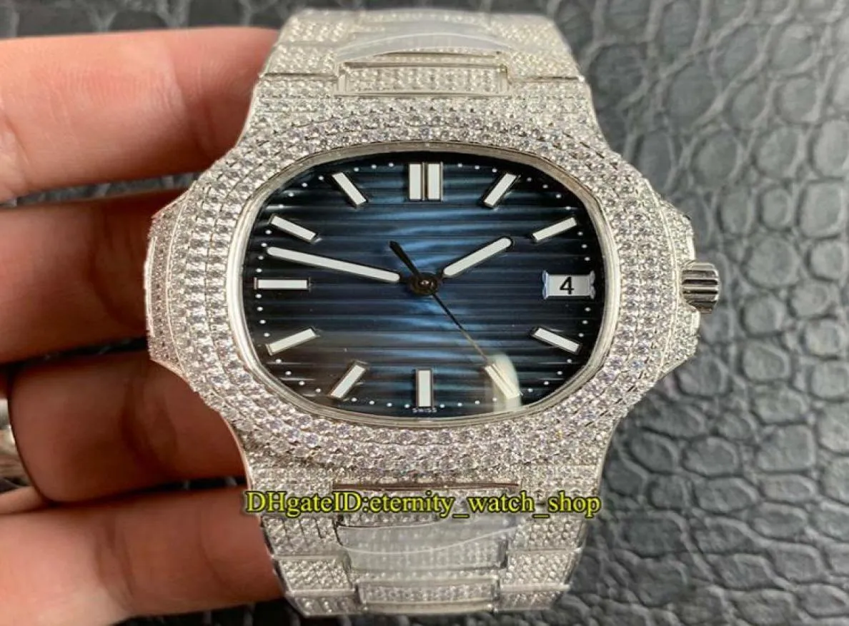 Super V2 Case de diamant de diamant de mise à niveau V2 57131G010 Blue Diamonds DIAL CAL324 S C AUTALATIQUE 5719 MENSE MONTRE DIAMAND ICED OUT 7759434