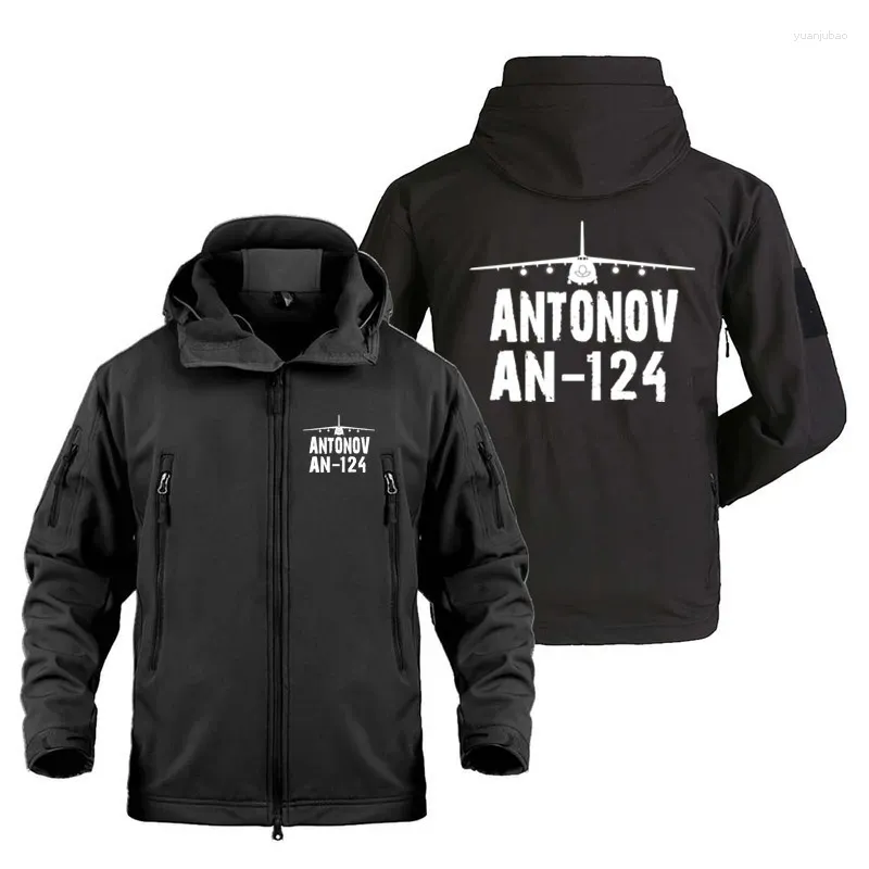 Giacche da uomo 2024 piloti di aereo di volo per esterni militari Antonov An-124 Fleece Warm Men Softshell Man Coat Giacca