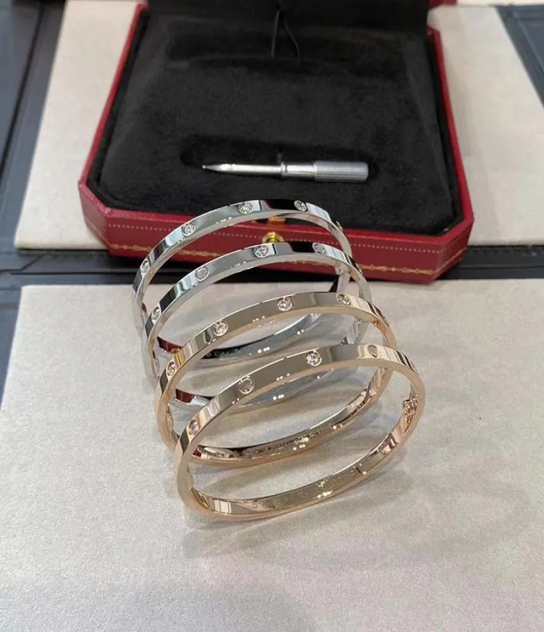 Bracelet 4 mm mince 6th Titanium Steel Designer Bangle Femmes Men Love Silver Rose Gold Viscurver Nail Bracelet Bracelet Couple 1870524