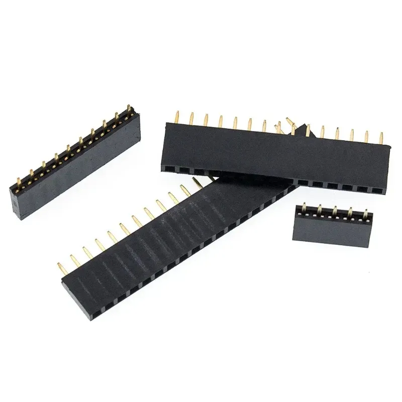 2.54mm Female 2P/3P/5P/6P/8P/10P/15P/20P/40P Pin Stright Female Single Row Pin Header Strip PCB Connector