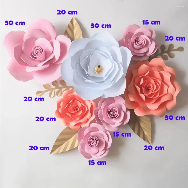 Feestdecoratie diy kunstmatige bloemen fleurt artificielles achtergrond gigantische schuimpapier 7 stks 5 vertrek bruiloft woonkamer