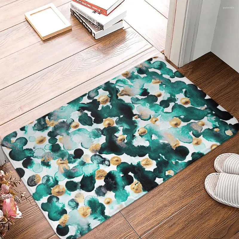 Badmatten Moderne Noordse geometrie Groene olie schilderstijl vloer mat deur anti-slip tapijt slaapkamer woonkamer huisdecoratie