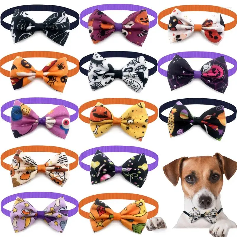 Hundkläder Pet Bowties Bowknot Halloween Style Grooming Dogs for Small Cat Holiday Party Accessories Supplies