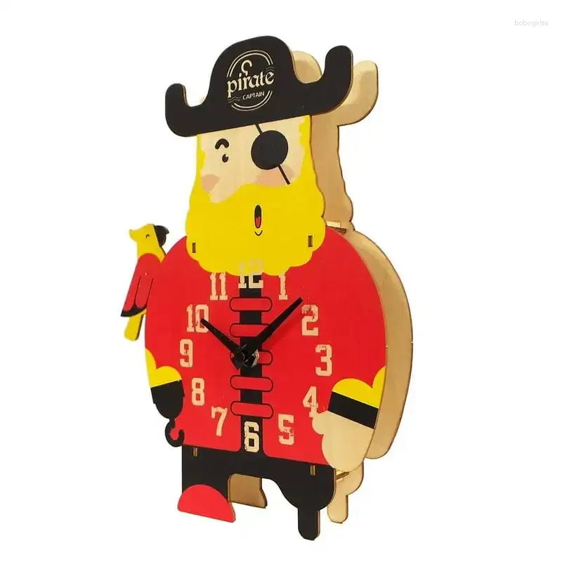 Wall Clocks Pirate Shaped Analog Pendulum Wall/Tabletop Clock