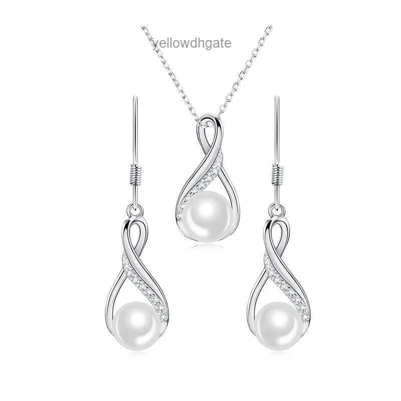 S925 Серебряное серебро геометрическое пресноводное жемчужное ожерелье для жемчужины набор женских легких роскошных модных воротничков Ювелирные изделия