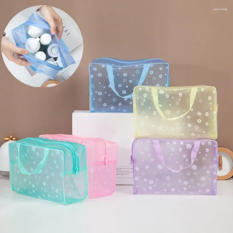 Sacs de rangement Sac cosmétique transparent Aliéner de voyages imperméable Organisateur de maquillage Pouche de compression Cubes d'emballage