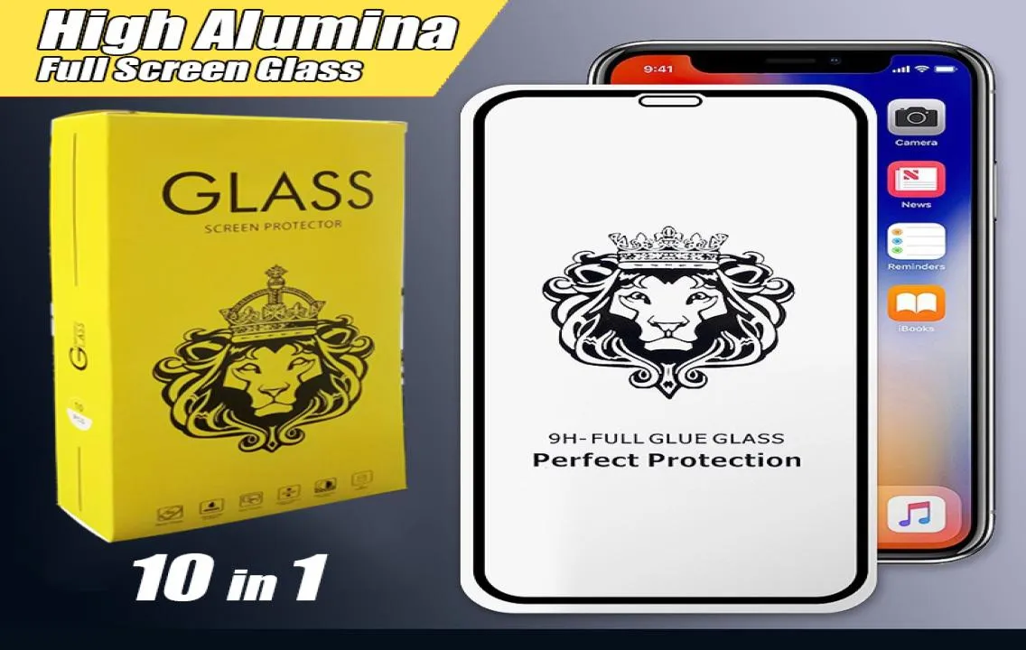 Lion King King Full Screen Protector Temped Glass per iPhone 12 Pro 11 XS Max Samsung Galaxy M10S M30S A70S A30S 10PACKS REGOLATO G4910845