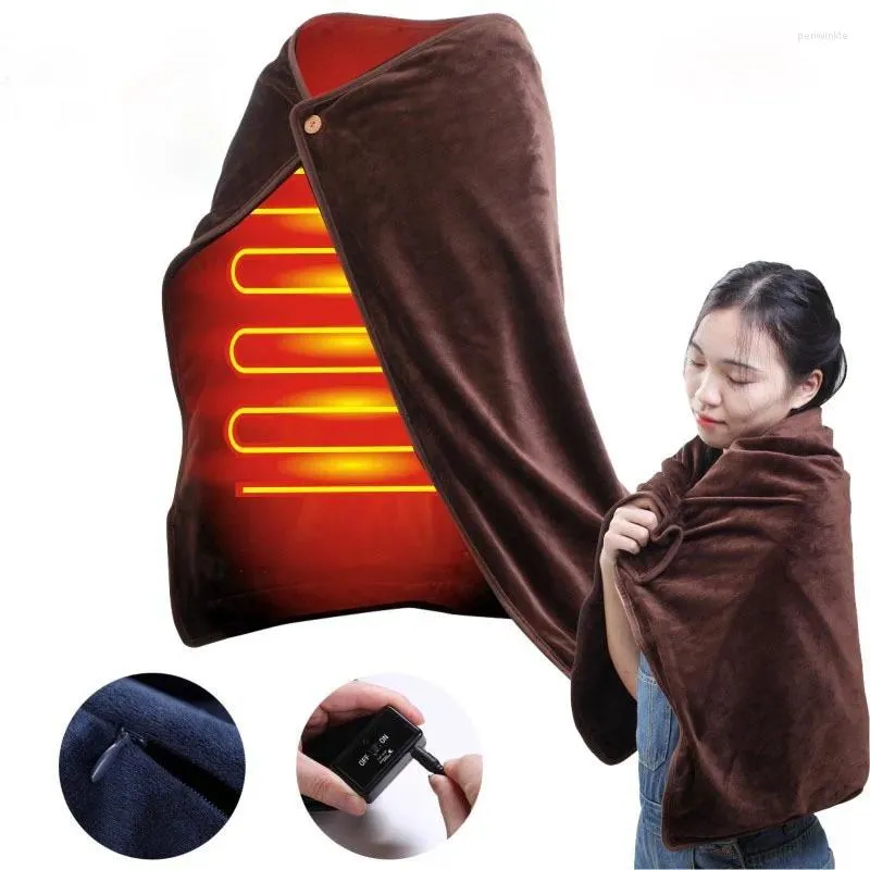 Blankets Electric Heating Shawl Heated Blanket Warm Body Covered Winter Warmer Supplies Usb Rechargeable