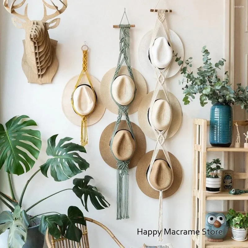 Taquestres boho macrute hanger hanger organizador rack de armazenamento de rack exibição de fazenda decoração de fibra de tapeçaria de arte de fibra