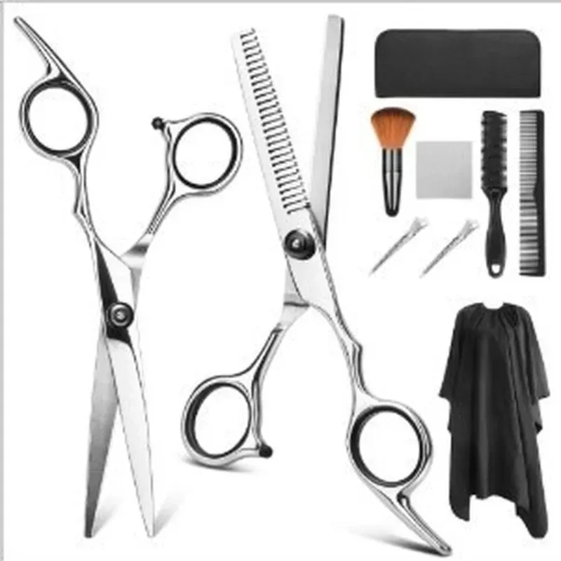 2024 Professionell frisör SCISSORS KIT Rostfritt stål Barber sax Tail Comb Hair Cloak Hair Cam Comb Styling Tool - Professional