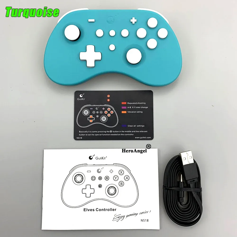 Gamepads gulikit ns19 alves pro controller trådlöst gamepad dubbel vibrationsmotor turbo joystick för switch windows iOS Android dropship