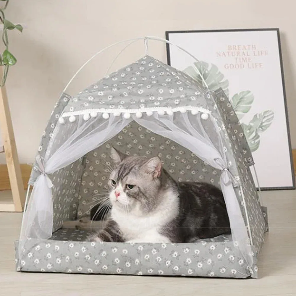 Huisdier tent bed voor kattenhuis gezellige producten accessoires nest comfortabele kalmerende bedden kleine honden chihuahua 240410