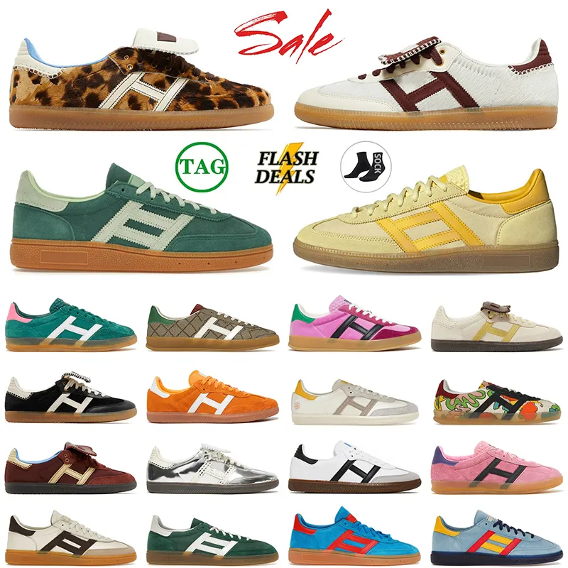 En Kalite Galler Bonner Pony Leopar Tasarımcı Spezial Ayakkabı Mavi Gri Yeşil Gül Pembe Veet Trainers Siyah Beyaz Vegan Moda Sıradan Spor ayakkabı Chaussure