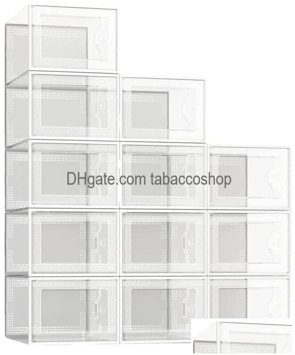 Boîtes de rangement Colgodes Chaussure Clear Plastic Organisateur empilable pour placard Plimable Chaussures Conteneurs Holdants Drop Livrot Home Garden H6412664