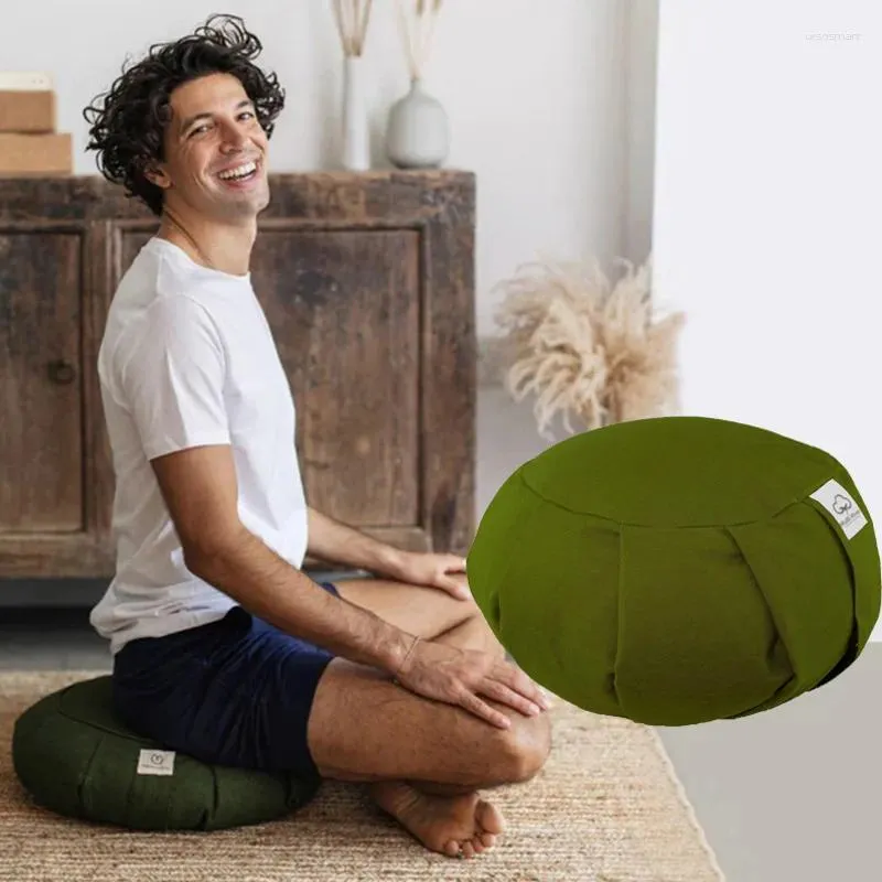 Kussen yoga mat boekweit zafu meditatie cirkelvormige comfortabele draagbare fitness katoen verwijderbare wasbare wasbare deksel