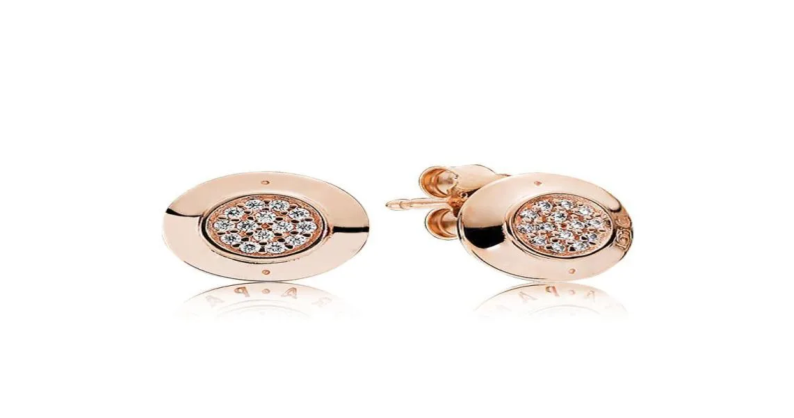 Klassisk design 925 Silverörhängen sätter originalbox för 18K Rose Gold Signature Stud Earring Women Luxury Jewelry5086065