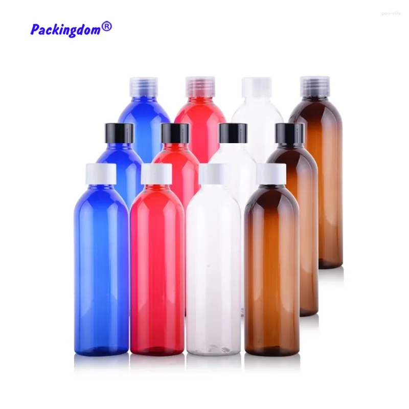 Storage Bottles 10pcs Empty Cosmetic Containers Coke Cap PET Bottle 250ml Round Shoulder Plastic Refillable Makeup Packaging Tube Blue