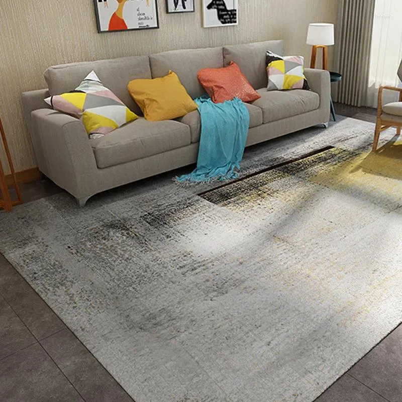 Carpets Anti-Slip Living Room Carpet Floor Mat de sol Luxe Luxury Luxury Simple Imprimé Chambre de chevet Couverture