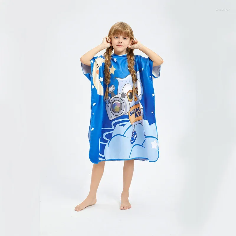 Towel Microfiber Children's Quick-Drying Change Bathrobe Cartoon Caped Cape Kids Swim Absorbent Wear Bath Beach