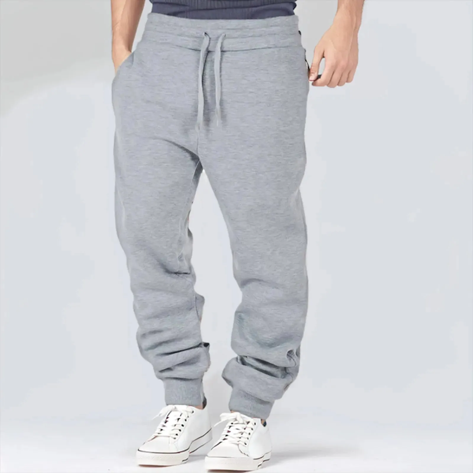 Mens Sweatpants Street Bottoms Winter Fitness Gym Workout Running Track Pants Training träning andas mjuk manlig lastbyxa 240412