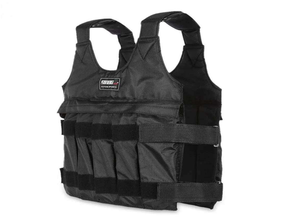 50 kgloading gewogen vest voor boksrunning training lichaamsuitrusting verstelbare oefening vest zwart jas swat sanda sparring pro711407777