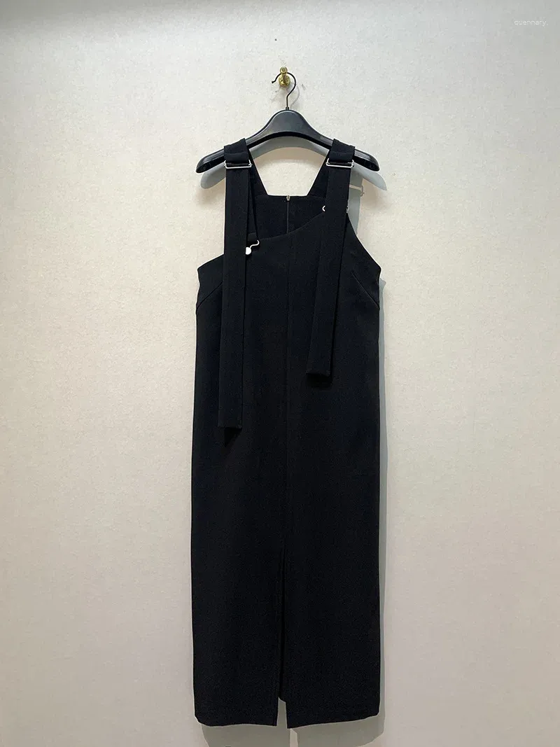Casual klänningar neploe 2024 sommar enkel lat retro klänning japansk rem lång mantel femme lös midja tunn diagonal krage vestidos de mujer