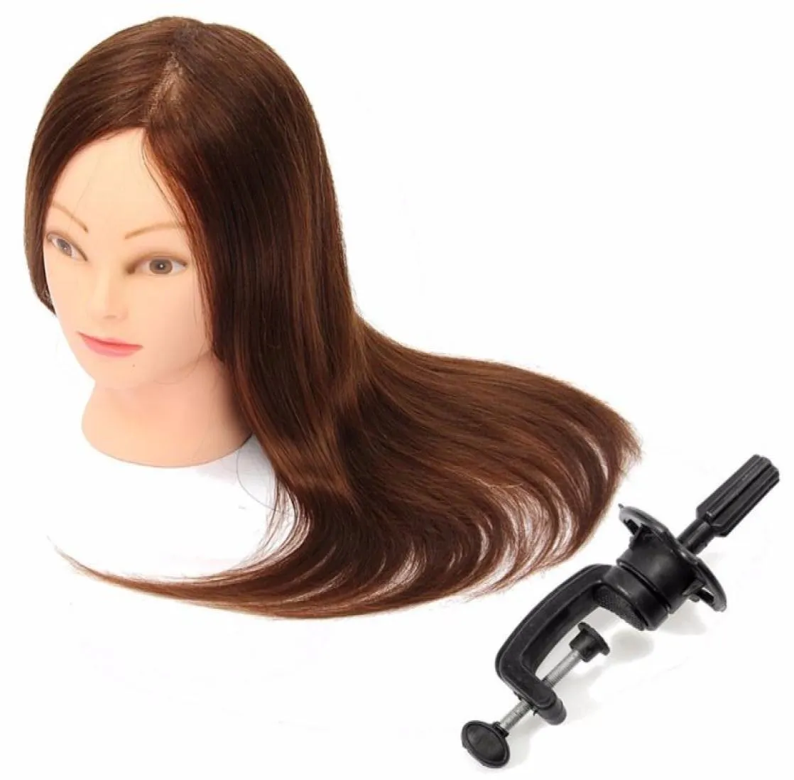 Wholeprofessional Hairdressing Dolls Head Female Mannequin Styling Training Head 100 Human Real High Quality 24 Inch7244663