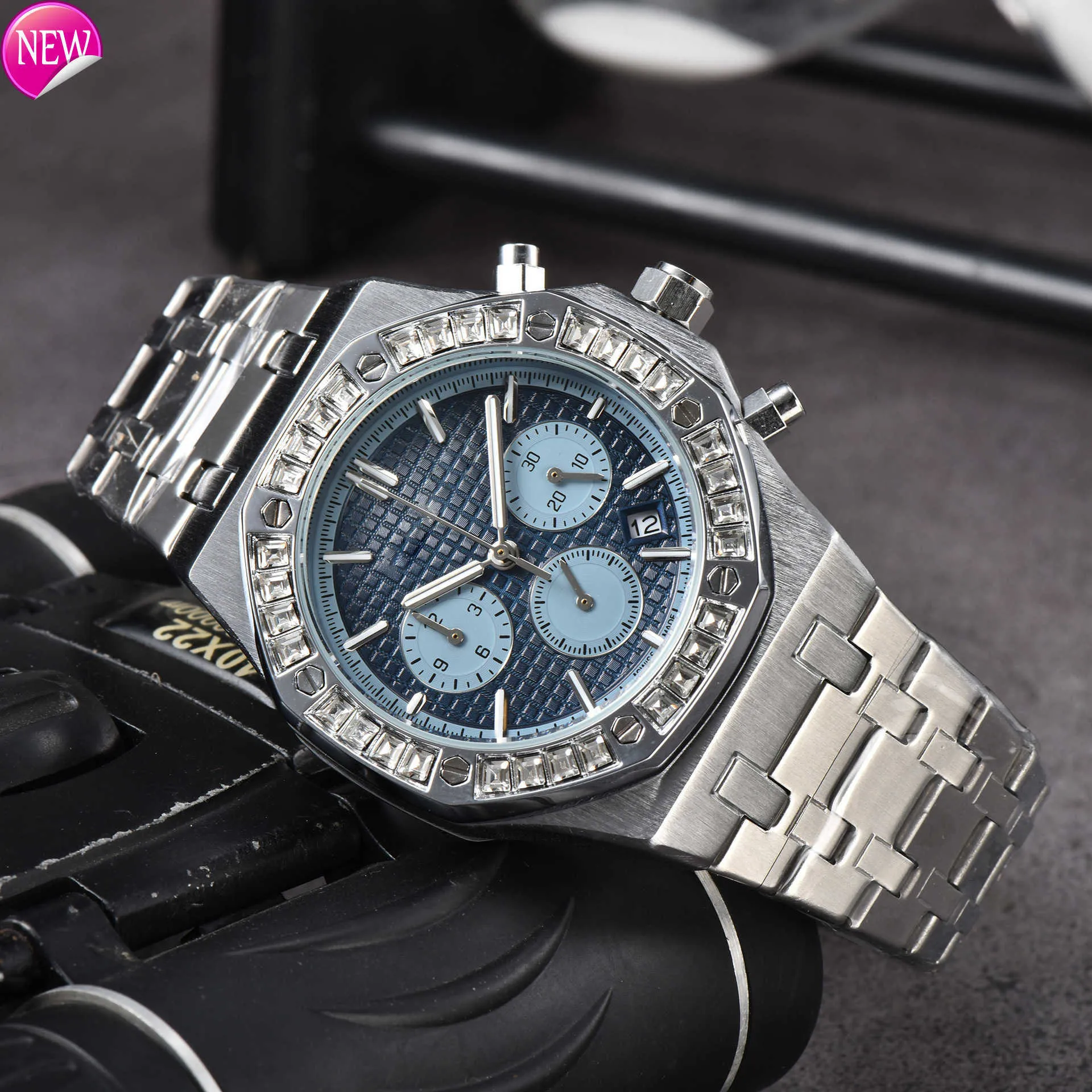 Vollfunktionalität Diamond Military Watch für Männer Sport modisch wasserdichte Edelstahl -Quarz -Armbanduhren Luxusmarke Datum Herren Uhren