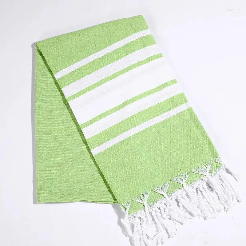 Handdoek 100x180 cm Turkse Tassel Bath zacht gestreepte volwassen strandhanddoeken voor spa Hammam Travel Camping Tapeste Tapeste sjaals Home Decor