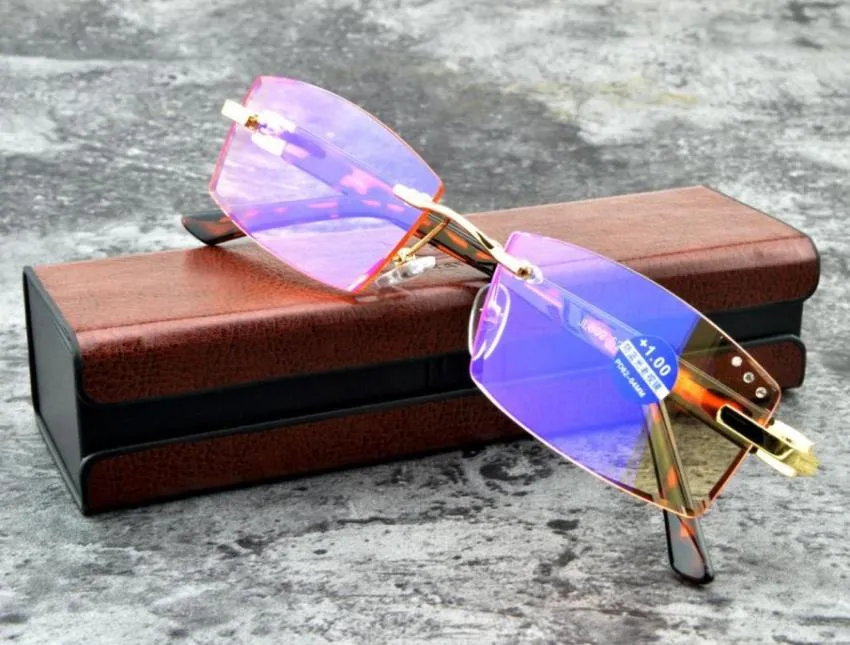 Zonnebrillen Mannen Luxe Rimless Royal Ministers Diamond leesbril 075 1 15 175 2 225 25 275 3 35 4 met casesunglasses9130945