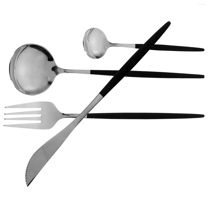 Ensembles de vaisselle Scoop Scoop Steak Fork Spoon Kit Cutlery Set Logeware En acier inoxydable Voyage