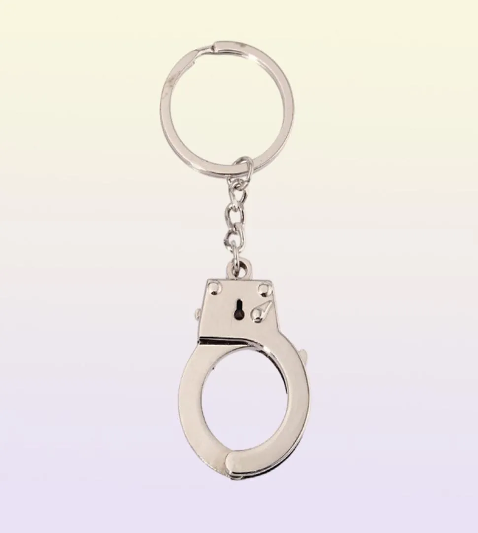 Simulation handcuffs metal keychain car key bottle opener men and women keychain3139155