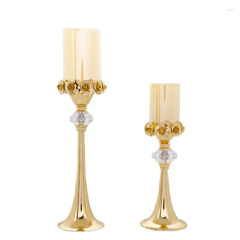 Candle Holders Nordic Creative Retro Gold Candlestick Home Decoration Accessories For Bed Room Romantic Wedding Table Decor A