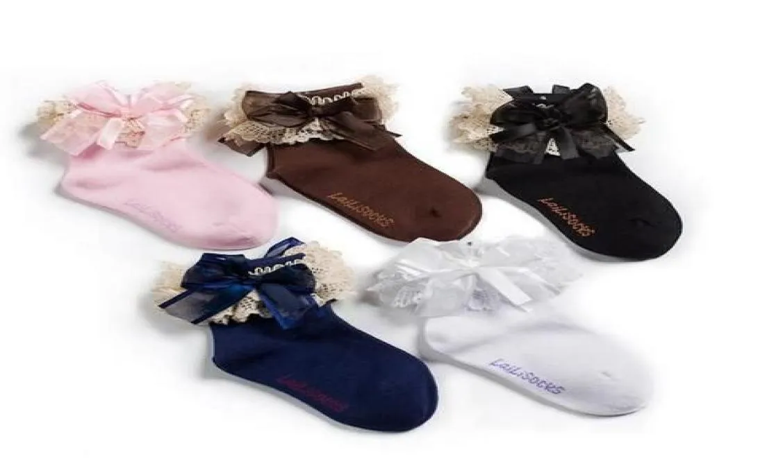 2014 New Baby Girls Fashion Ribbon Bow Lace Fairy Socks Ankle Socks Children Lovely Lace Socks Infant Cotton Socks4010896