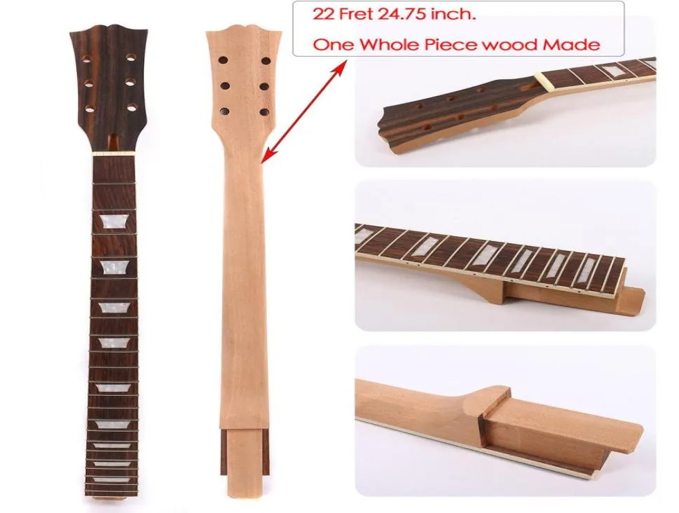 Yinfente Electric Guitar Neck Replacement 22 Fret Rosewood Fretboard One Piece Wood Made 2475 inch Guitar parts2303680
