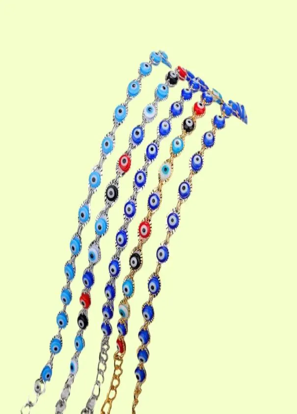 Kristallperlenarmband Armreifen Emaille Gold Evil Blue Eye Bracelets für Frauen Glückliche türkische Augen Schmuck Geschenke 4657808