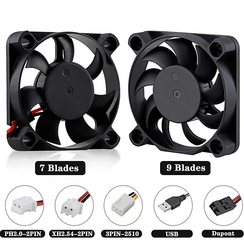 CPU Cooling Fan Cooler DC 12V Computer Cape 3 Pin 5 cm Cooling Wentylatory grzejne chłodnicy na komputer PC CPU