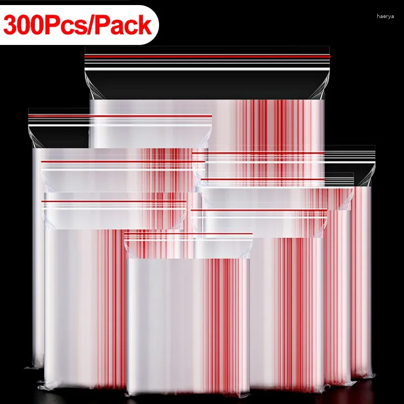 Storage Bags Resealable Plastic Transparent Sealing Bag For Food Cookie Jewelry Gift Kitchen Vacuum Fresh Locking Pouch