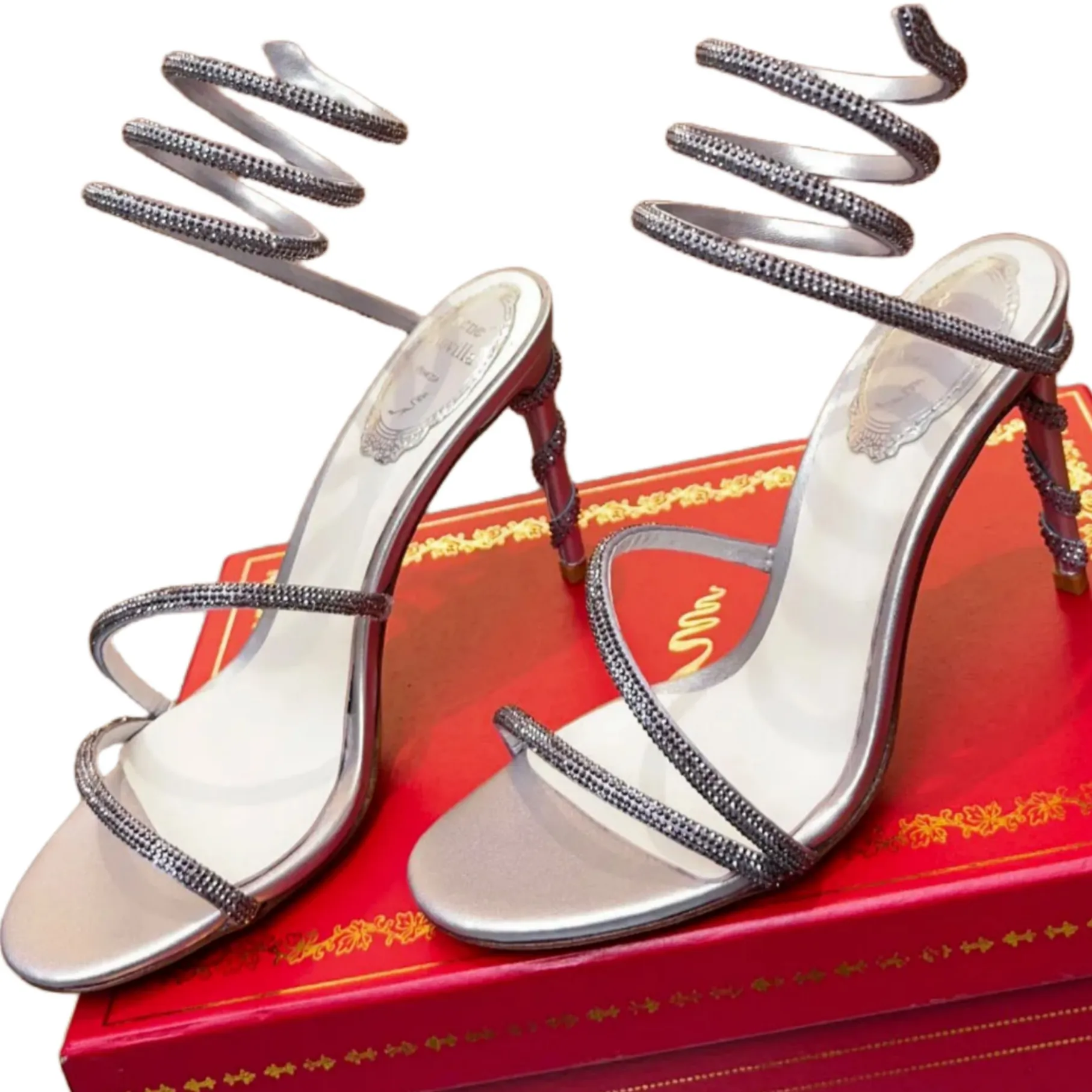 Save Big on Bulk Heeled Sandals With Rhinestones Ladies Rhinestone Sandals  Crystal Embellished High Heels, Evening Occasion Ankle Wrap Sandals, 