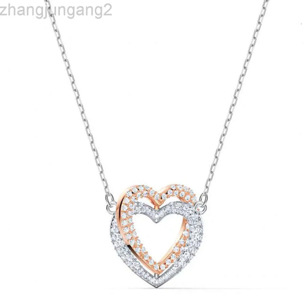 Дизайнер Swarovskis Ювелирные изделия Shi Jia 1 1 Оригинальный шаблон сердца к сердцу Двойное сердце