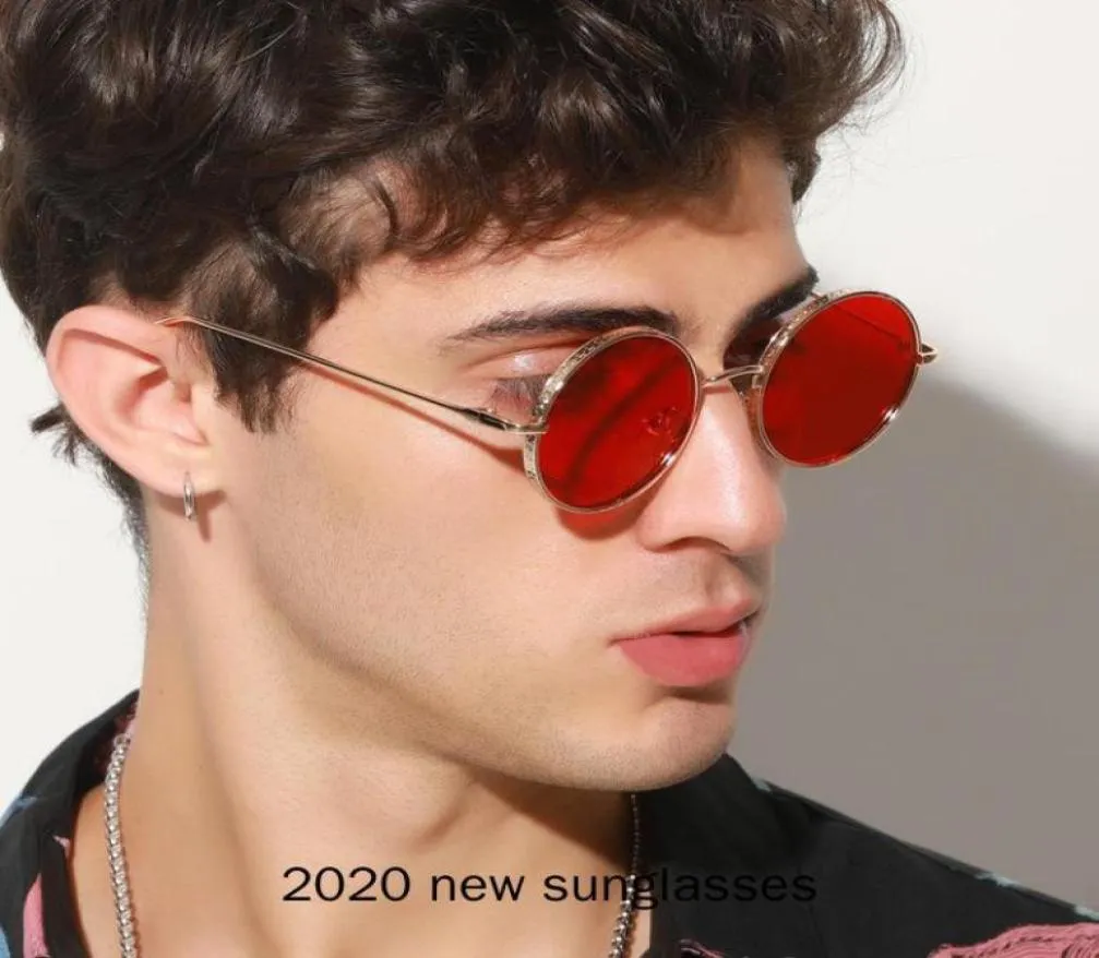 Шик -кружок рамки негабаритные женщины 039S Солнцезащитные очки 2020 Новая мода Мужчины Круглый Хип -хоп Сласс Солнце Женский бренд.