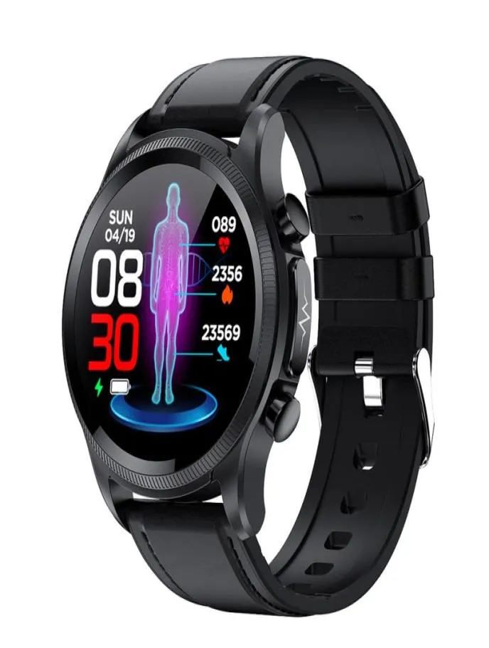 Smart Watches Cardica Blood Smart Watch ECG Övervakning av blodtryck Kroppstemperatur Smartwatch Men IP68 Waterproof Fitn5789309