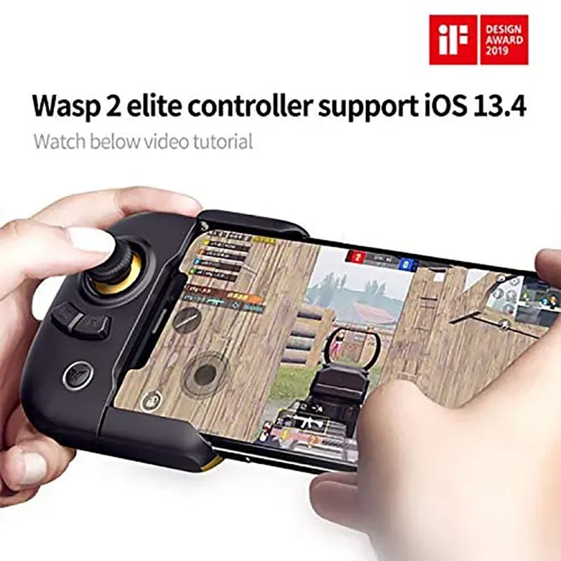 Gamepads Flydigi Wasp 2 Bluetooth Gamepad Android Pubg Mobile Half Handed Phone Pad Tablet Controller for COD Mobile IOS / Android Phone