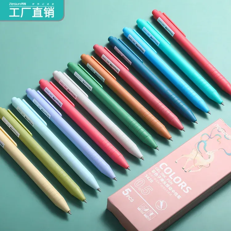 Pens 50Pcs/Set Morandi Gel Pen Retro Multicolor 0.5mm Macaron Student Drawing Writing Neutral Ballpoint Pen Stationery Supplies