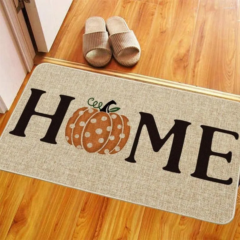 Carpets Non Slip Door Mat Outdoor Pumpkin Pattern Indoor Rectangle Farmhouse Low Profile Fashion Thanksgiving Kitchen El For Floor