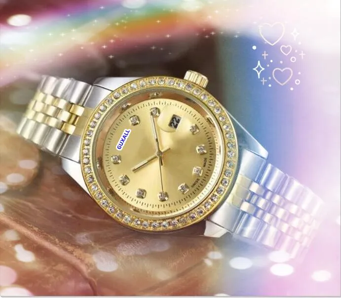 Fecha automática popular Hombres Mujeres Unisex Relojes Unisex de acero inoxidable Movimiento de cuarzo Reloj Horas