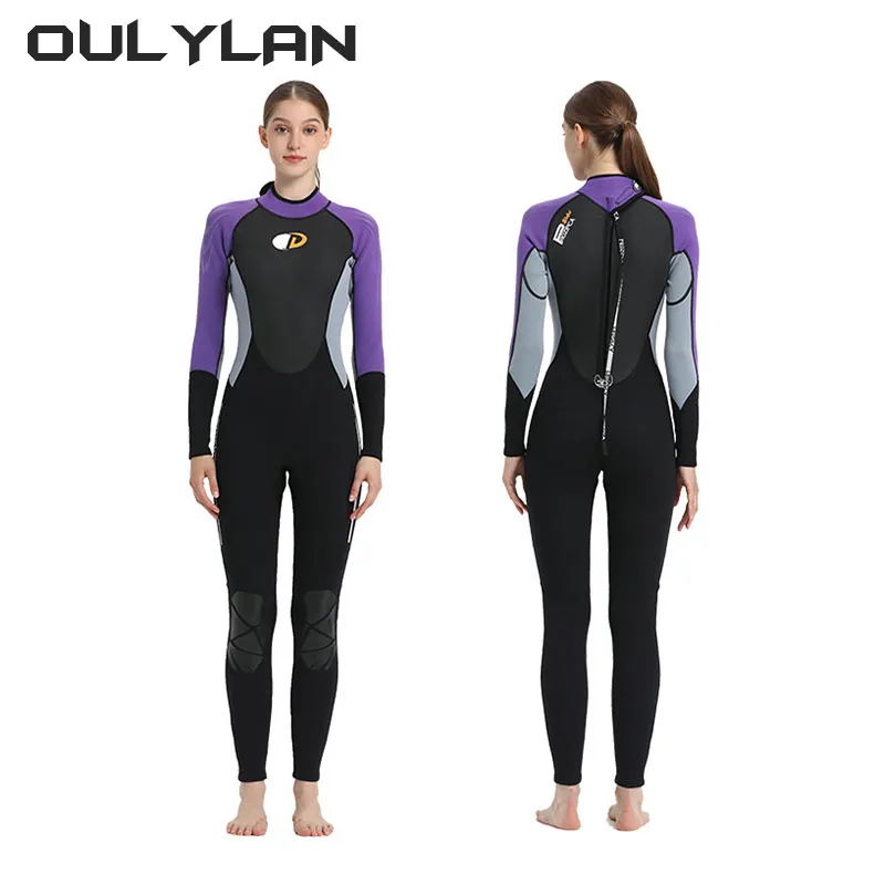 Neoprene Wetsuit for Women 3MM Long Sleeve Swimsuit Surfing Diving