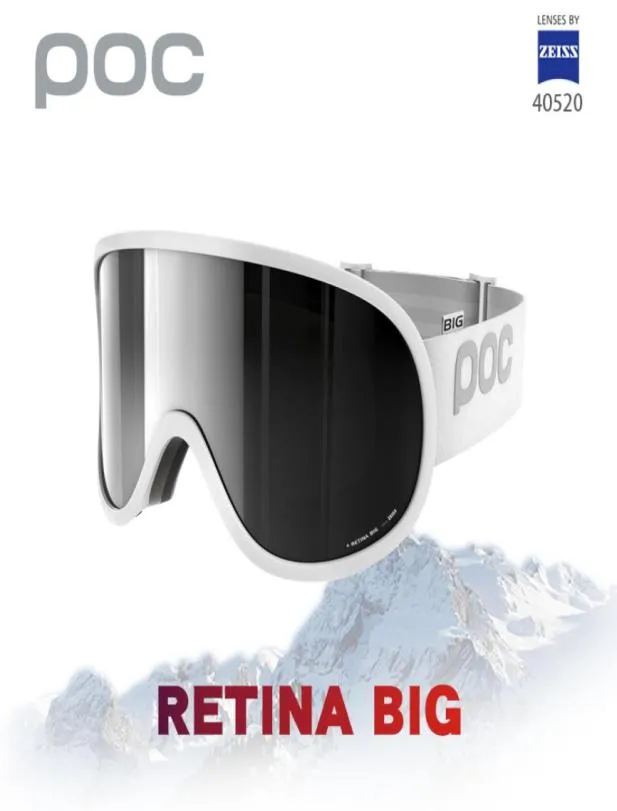 Óculos originais da marca POC Retina Óculos de esqui duplo camadas duplas antifog máscara de esqui de máscara de esqui masculino homem snowboard snowboard 2202148089283