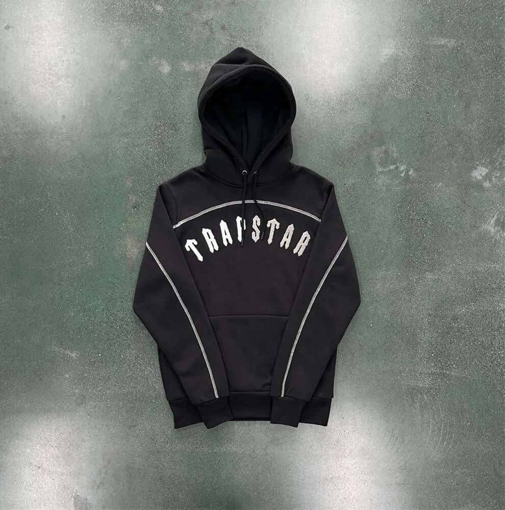 2024 Дизайнер Trapstar Hoodie Split Arch Arch Coolie Trackuid 1 Вышитая спортивная одежда высшего качества.